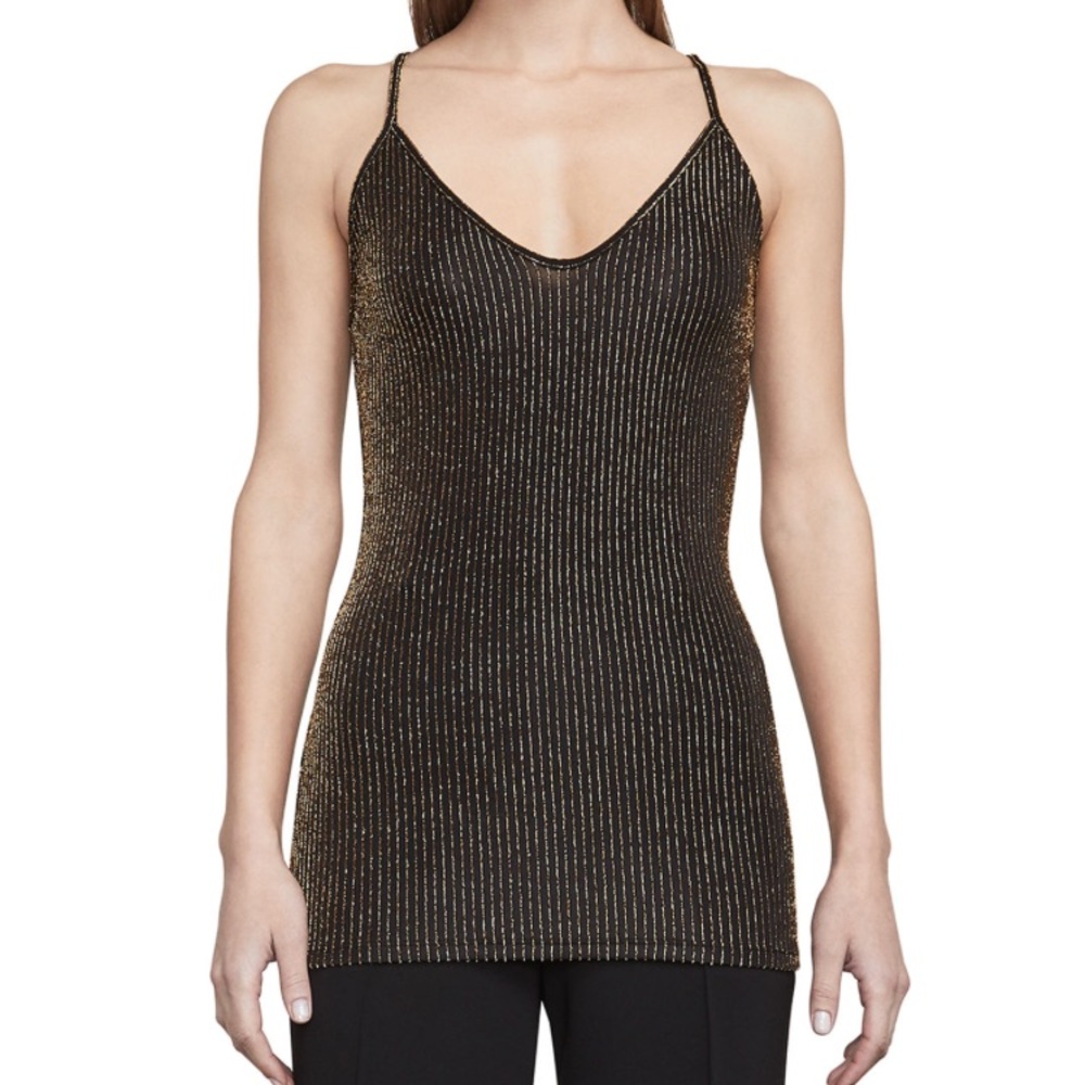 BCBG Metallic Stripe Top